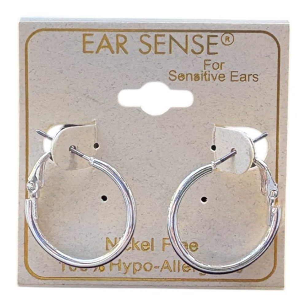 5/$25 Ear Sense Silver Hoop Earrings Hypoallergenic for Sensitive Ears